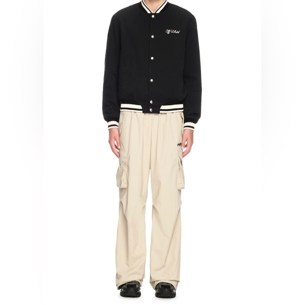 The Off-White Script Varsity Jacket .
